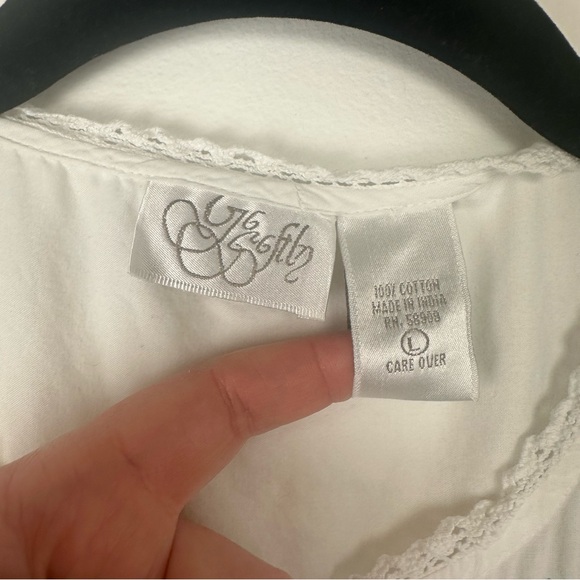 Go Softly Women’s Nightgown Size Medium White Large Prairie Peasant Grandmacore - Picture 7 of 7